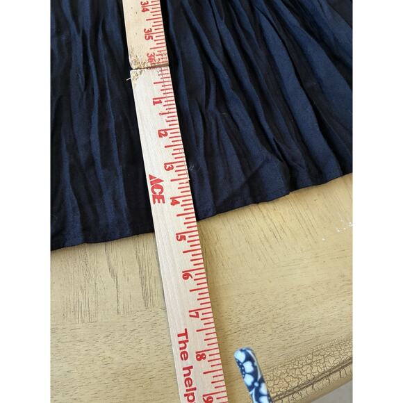 VTG Western Prairie Crinkle Maxi Skirt L Black Whimsygoth Boho Hippie Peasant 80 - Picture 7 of 16